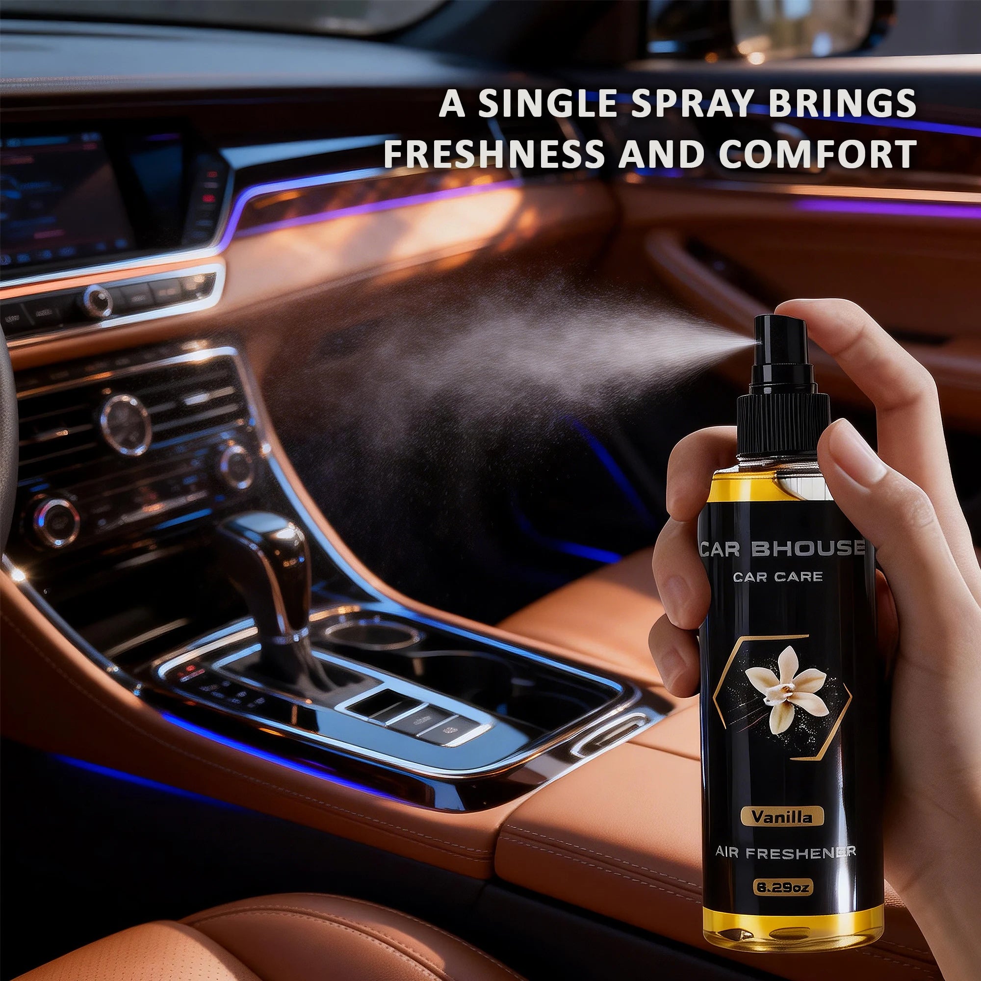 Car Air Freshener Spray Car Fragrance Flower Fruit Scent Fresh Perfume 8.29oz/245ml large capacity Car Interior Deodorant Spray