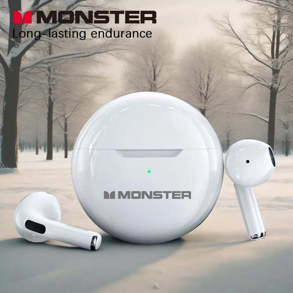 Monster Original TWS Bluetooth 5.2 Earphones Low Latency Earclip Bluetooth Headphone HD Call HiFi Music Game Sport Earbuds