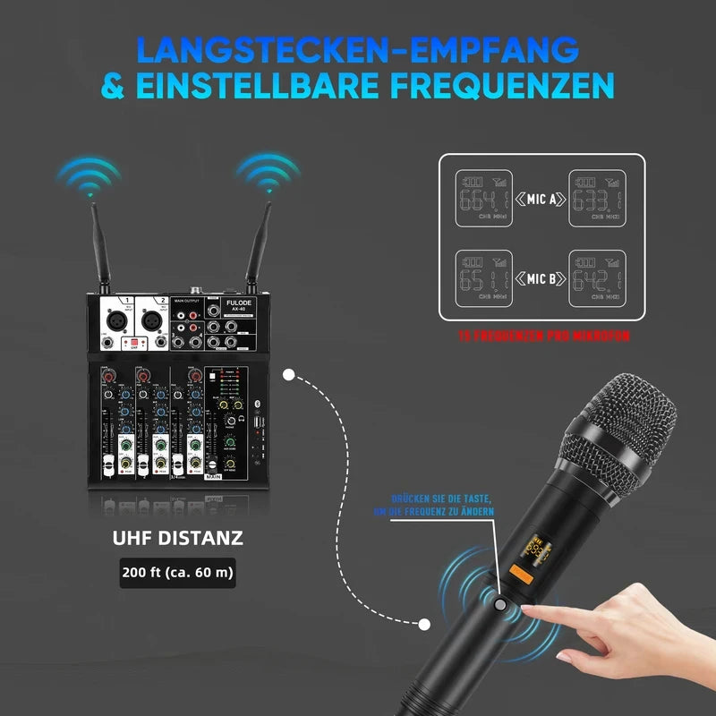 Fuluode Microphone Kit Mixer With Professional Sound Effect Adjustment & Real-Time Sound Quality Optimization For Live Streaming