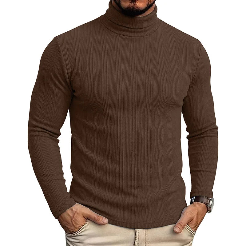Men's Half Turtleneck Sweater Autumn Winter Soild Long-sleeved T-shirt High Elastic Slim Fit Pullover Thickened Bottoming Shirt