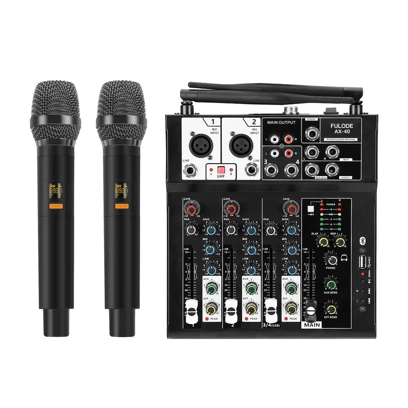 Fuluode Microphone Kit Mixer With Professional Sound Effect Adjustment & Real-Time Sound Quality Optimization For Live Streaming