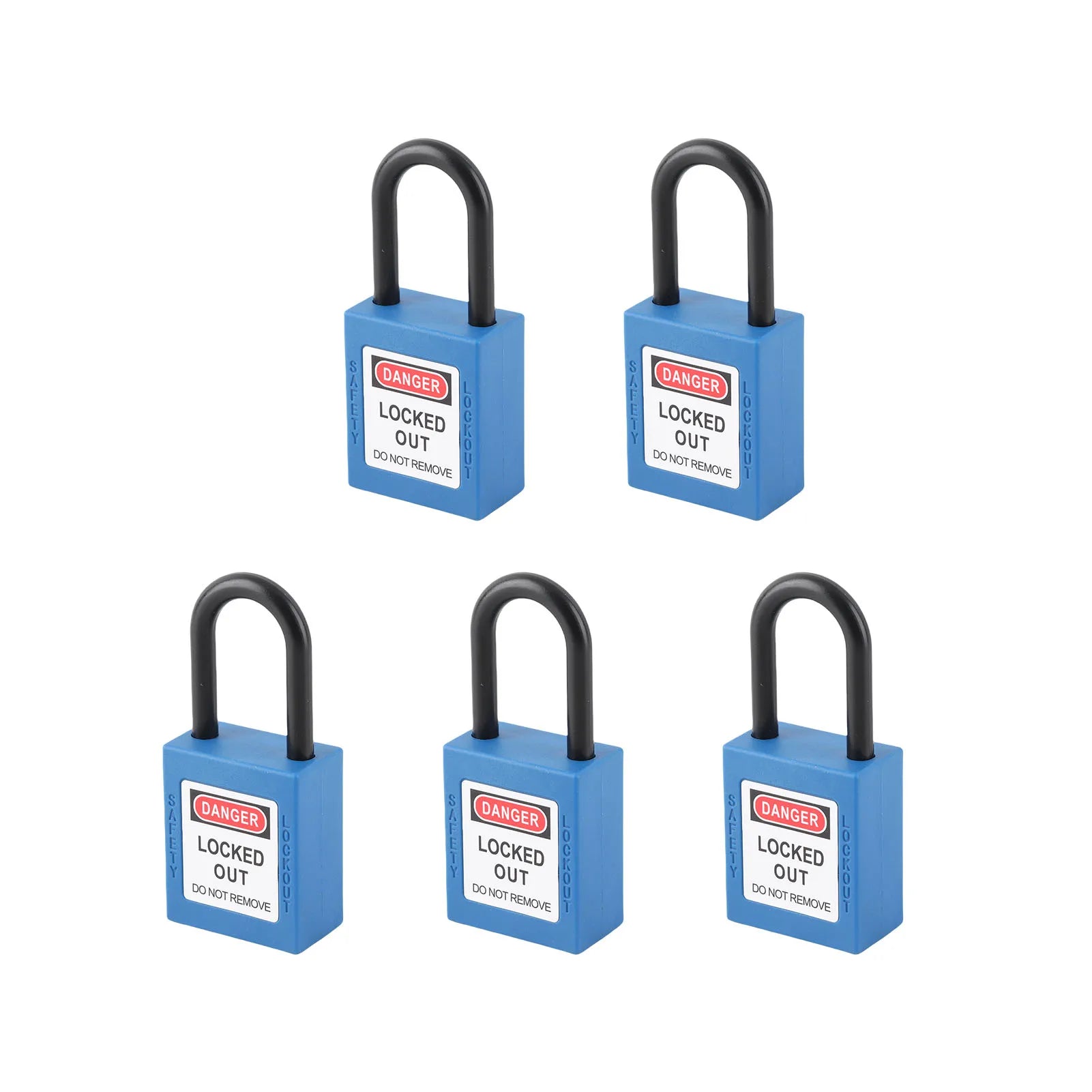 5 Sets 38mm Nylon Insulated Dustproof Safety Padlock With Keys Industrial Electrical Lockout Tagout Lock