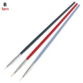 3Pcs/set Nail Art UV Gel Liner Painting Brushes Drawing Flower Striping Design Manicure Tools Kits 13cm