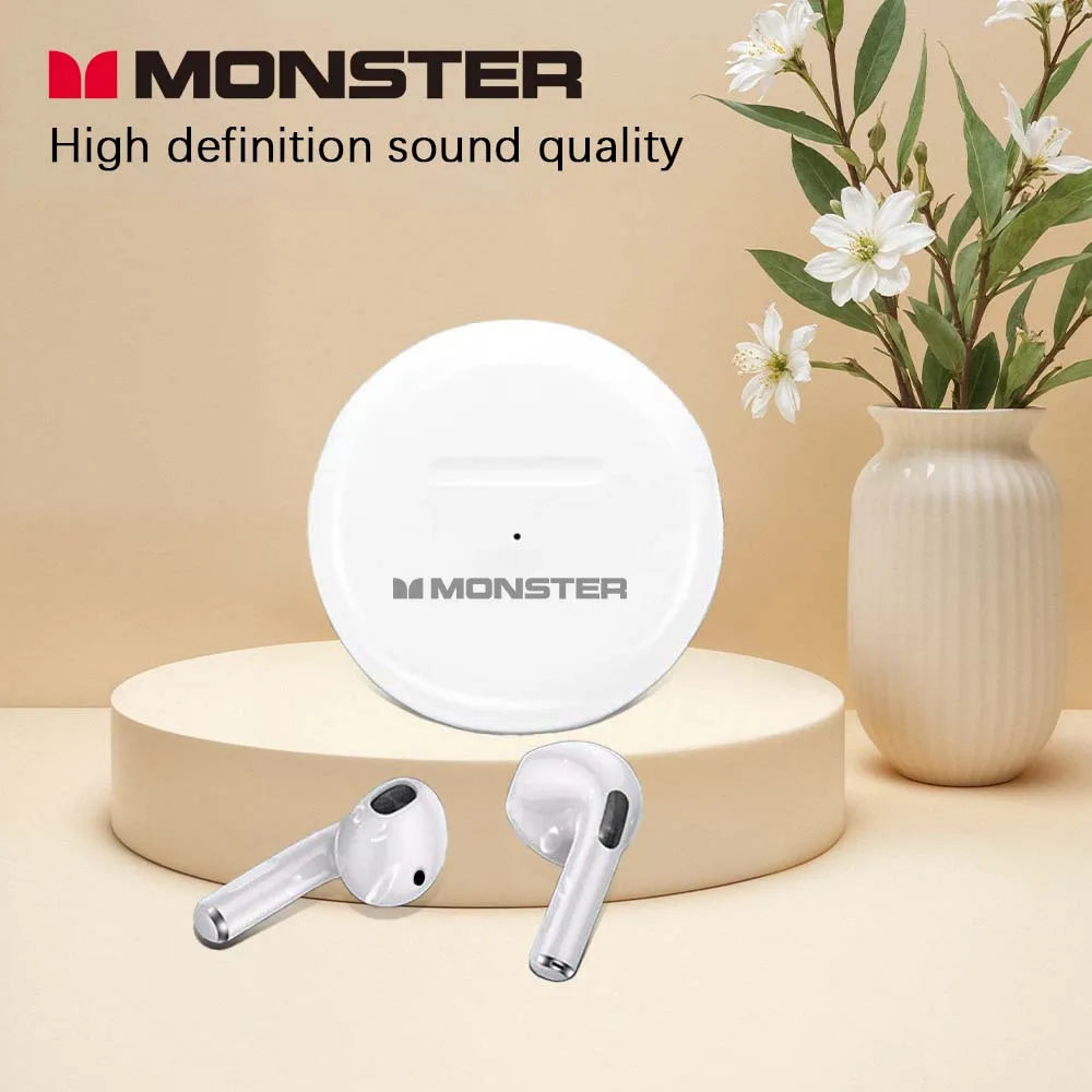 Monster Original TWS Bluetooth 5.2 Earphones Low Latency Earclip Bluetooth Headphone HD Call HiFi Music Game Sport Earbuds