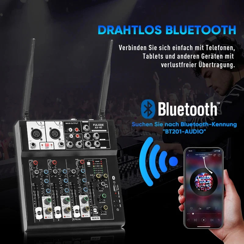 Fuluode Microphone Kit Mixer With Professional Sound Effect Adjustment & Real-Time Sound Quality Optimization For Live Streaming