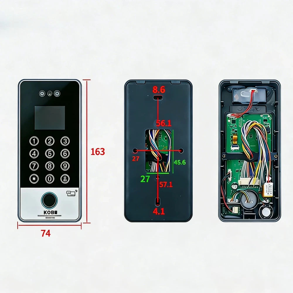 KOB Dynamic Face Access Control All-in-One Machine Swipe Card Password Fingerprint Remote Access Control WIFI Mini Program