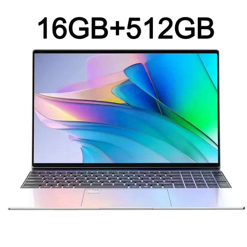Lightweight 15.6 Laptop Intel 6500Y 32GB RAM 2TB SSD 5000mAh Windows 11 Backlit Keyboard Business Portable