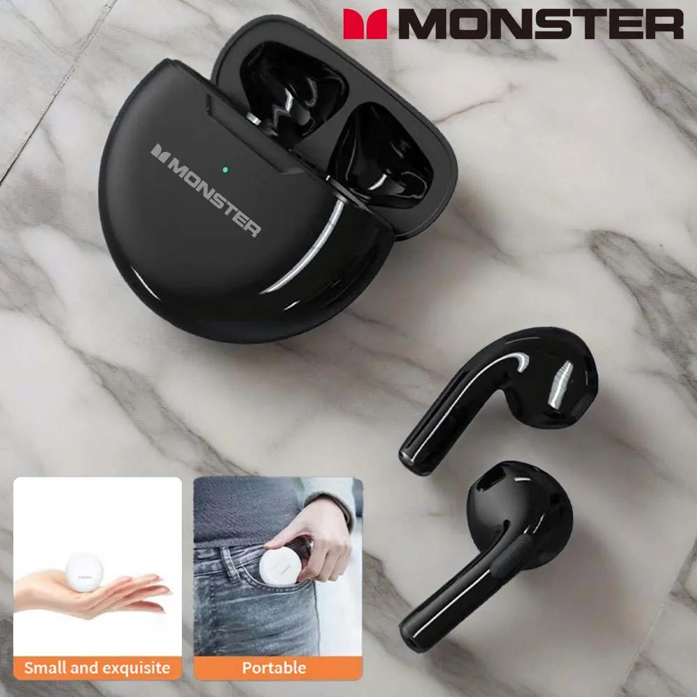 Monster Original TWS Bluetooth 5.2 Earphones Low Latency Earclip Bluetooth Headphone HD Call HiFi Music Game Sport Earbuds