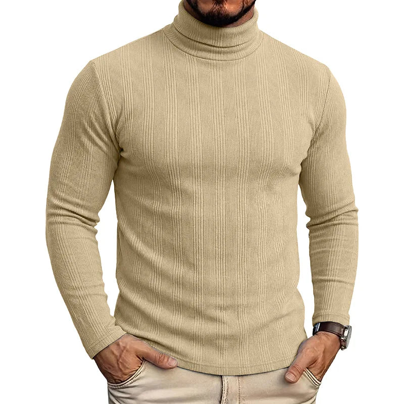Men's Half Turtleneck Sweater Autumn Winter Soild Long-sleeved T-shirt High Elastic Slim Fit Pullover Thickened Bottoming Shirt
